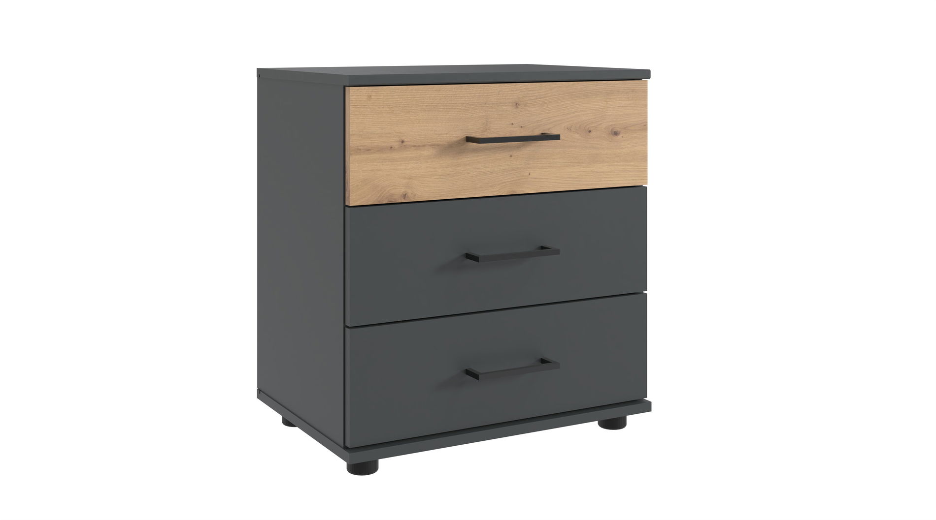 Wimex Tibet Nachtschrank 3S Grafit/Artisan-Eiche-Nachbildung