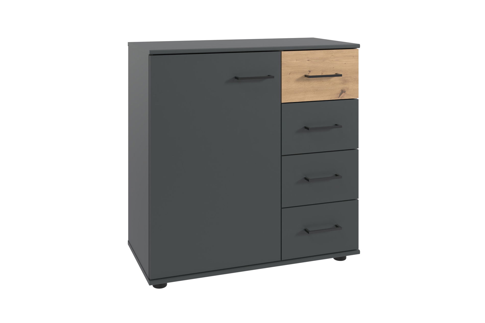 Wimex Tibet Kombikommode 1T 4S Grafit/Artisan-Eiche-Nachbildung