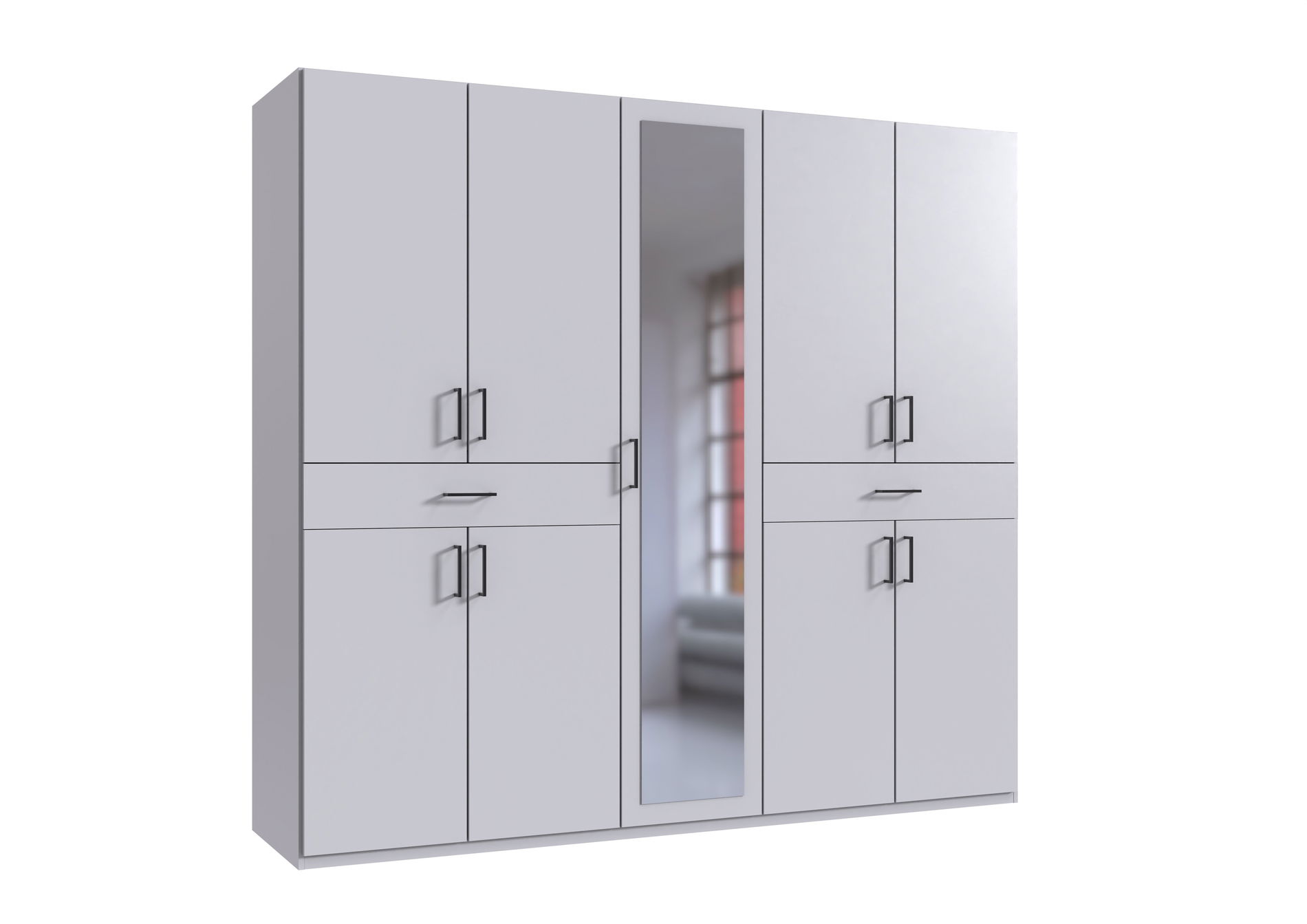 Wimex Tibet Kleiderschrank 225 cm Spiegel Weiß