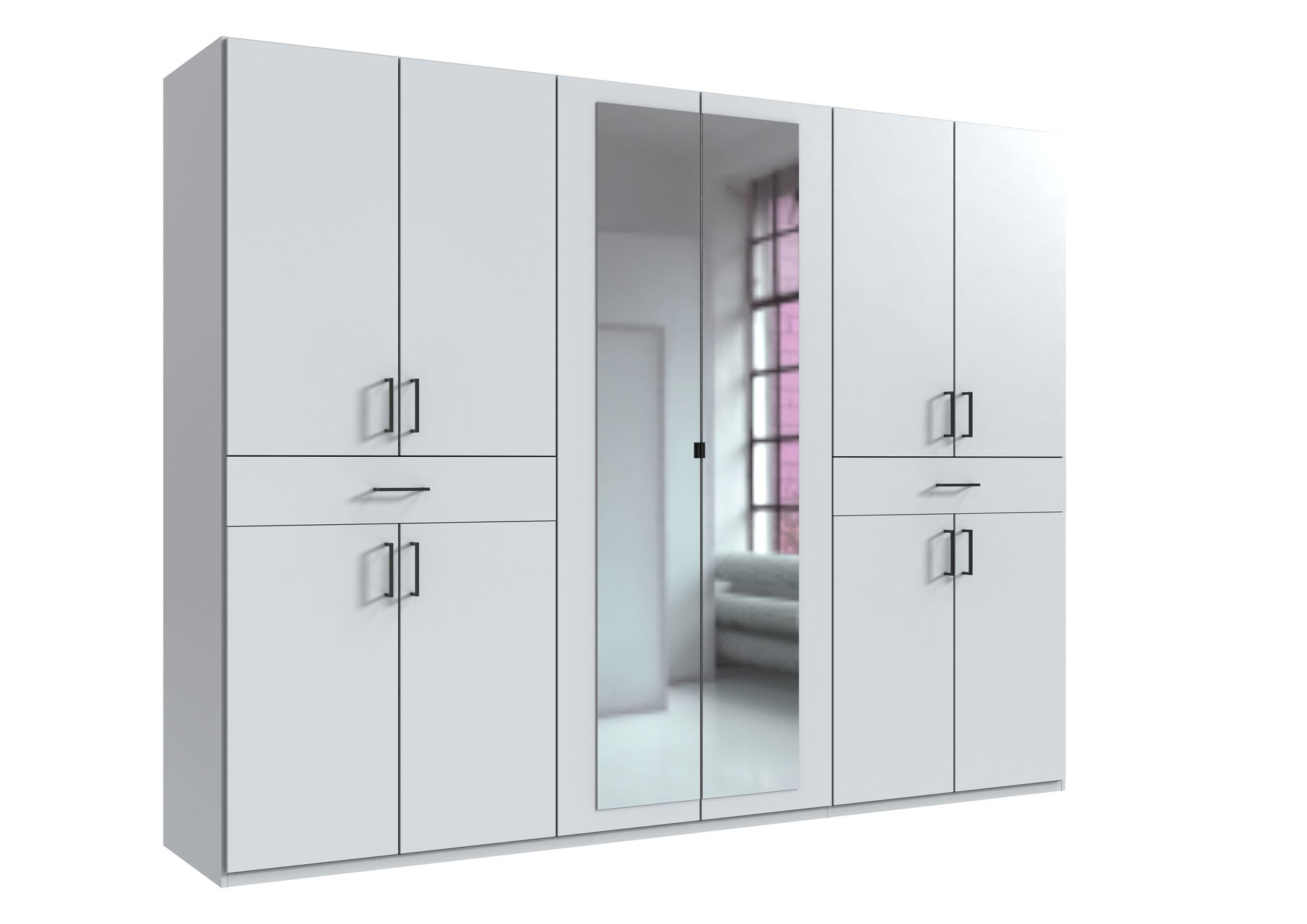 Wimex Tibet Kleiderschrank 270 cm Spiegel Weiß