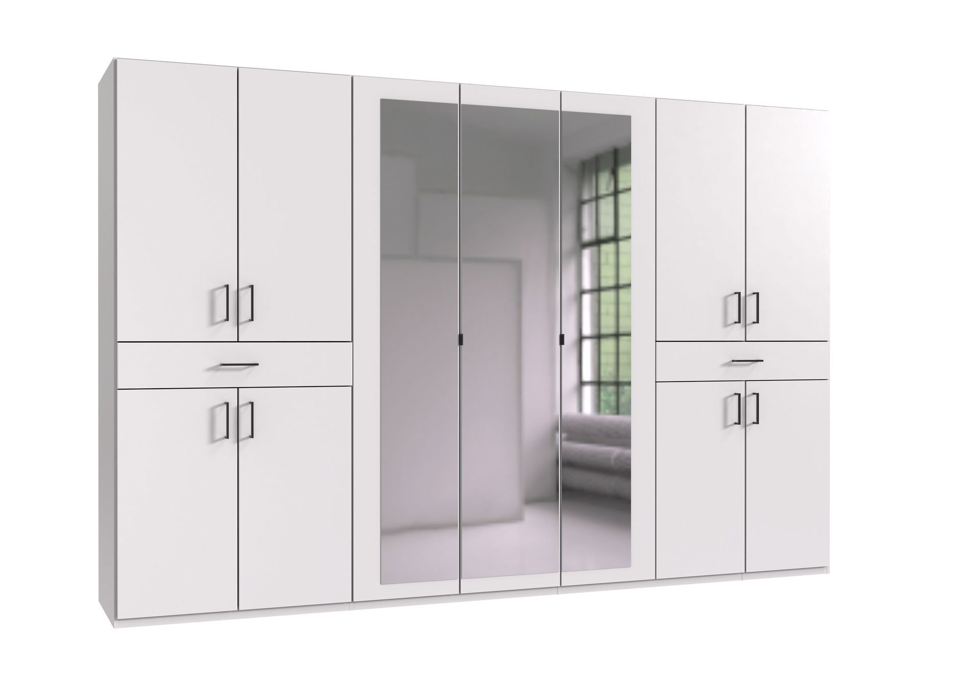 Wimex Tibet Kleiderschrank 313 cm Spiegel Weiß