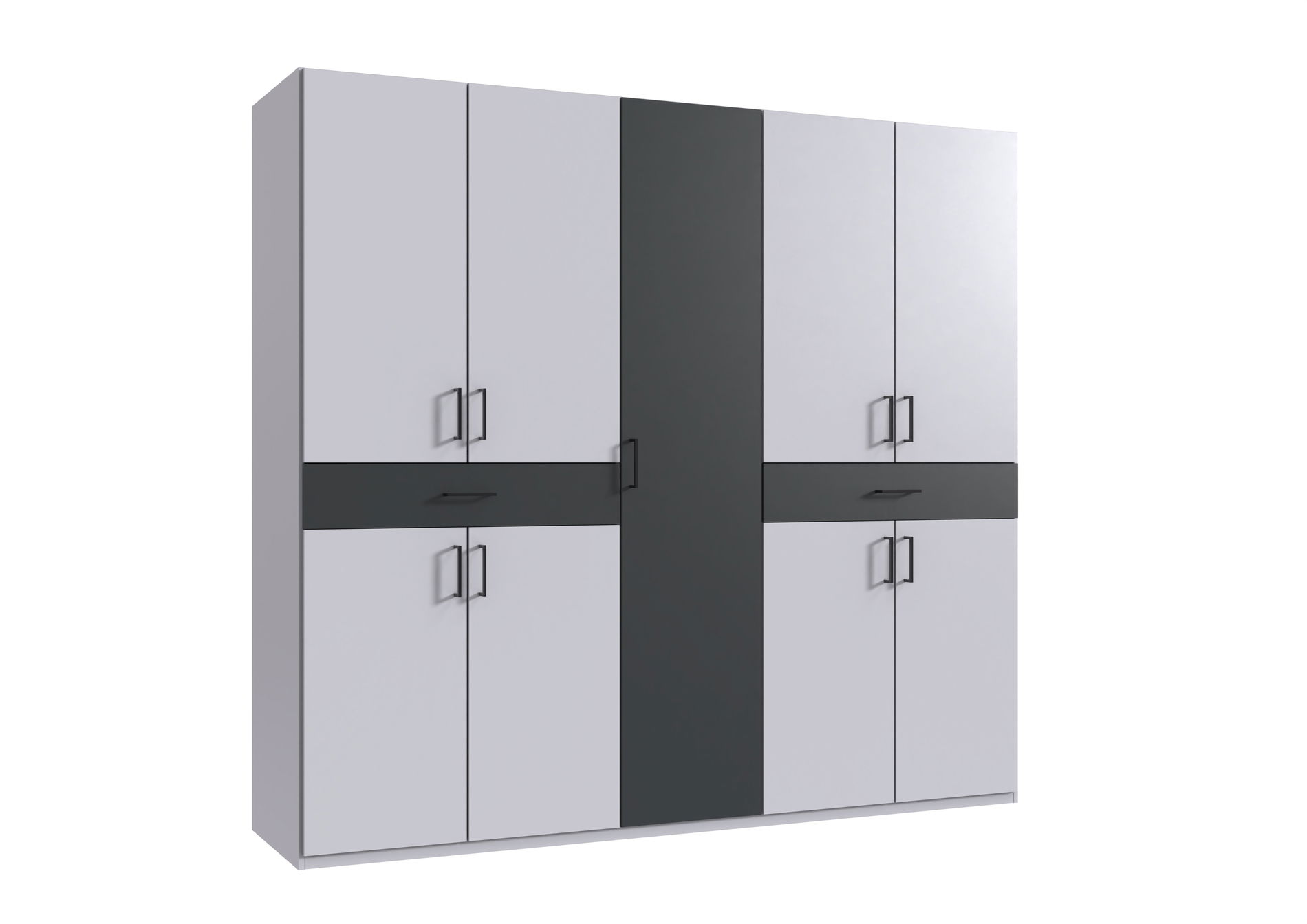 Wimex Tibet Kleiderschrank 225 cm Weiß/Grafit