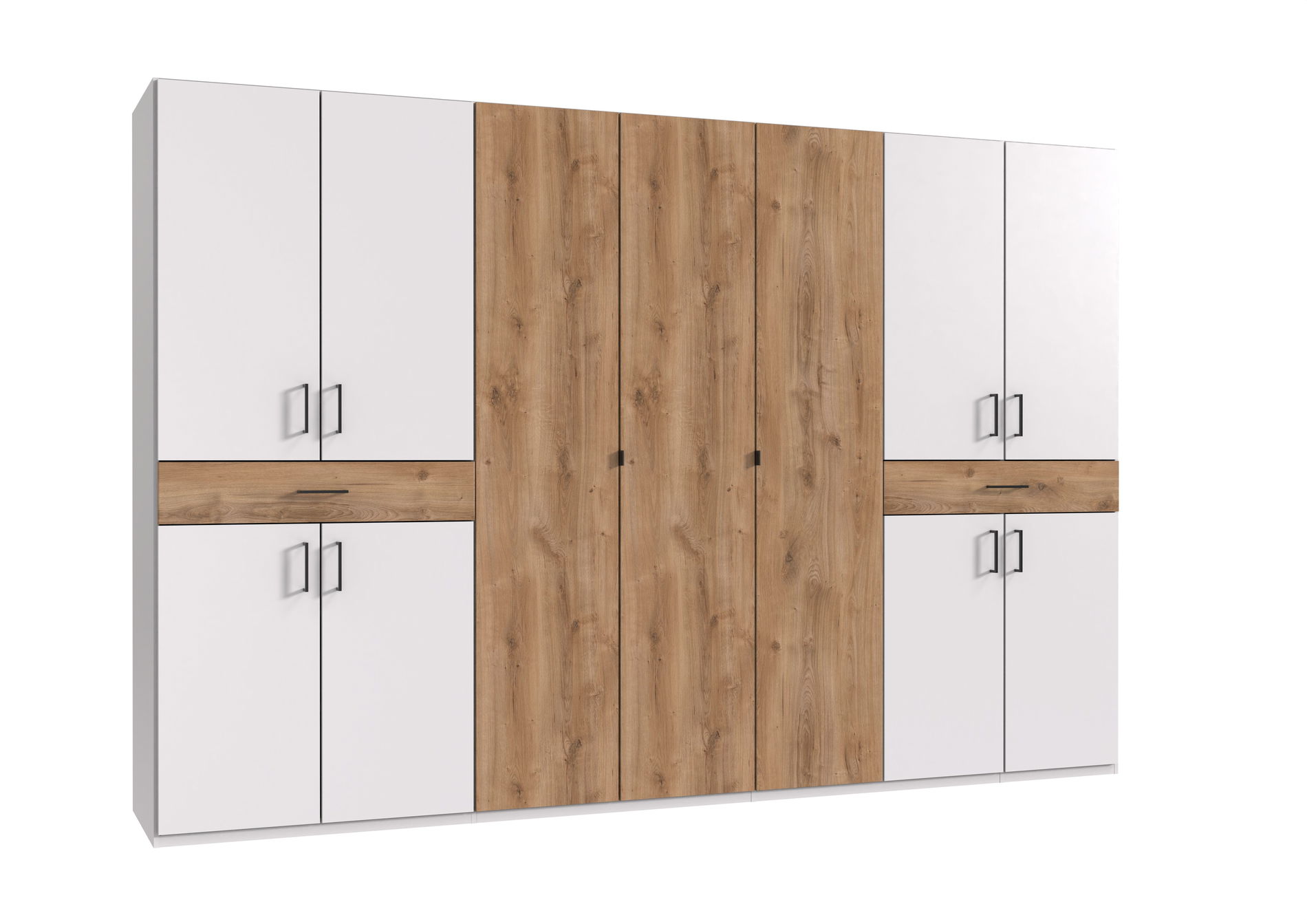 Wimex Tibet Kleiderschrank 313 cm Weiß/Plankeneiche-Nachbildung