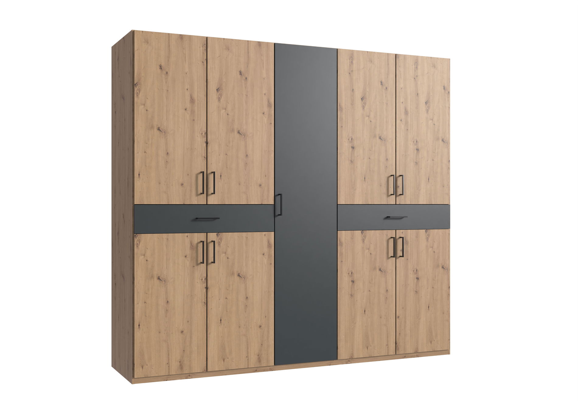 Wimex Tibet Kleiderschrank 225 cm Artisan-Eiche-Nachbildung/Grafit