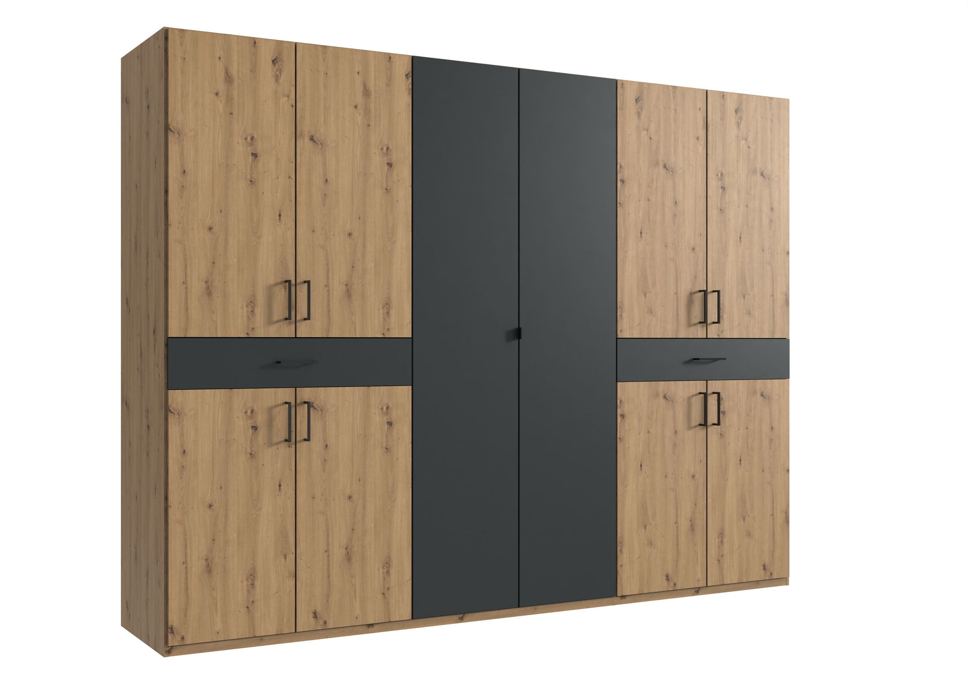 Wimex Tibet Kleiderschrank 270 cm Artisan-Eiche-Nachbildung/Grafit