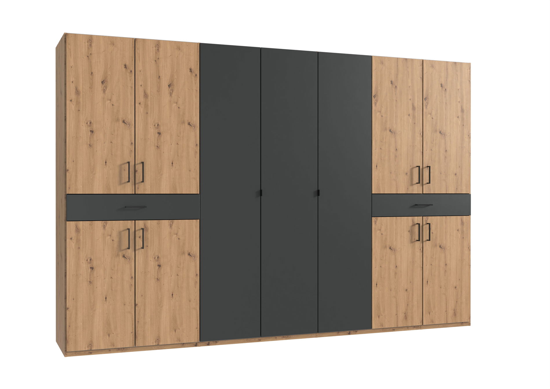 Wimex Tibet Kleiderschrank 313 cm Artisan-Eiche-Nachbildung/Grafit