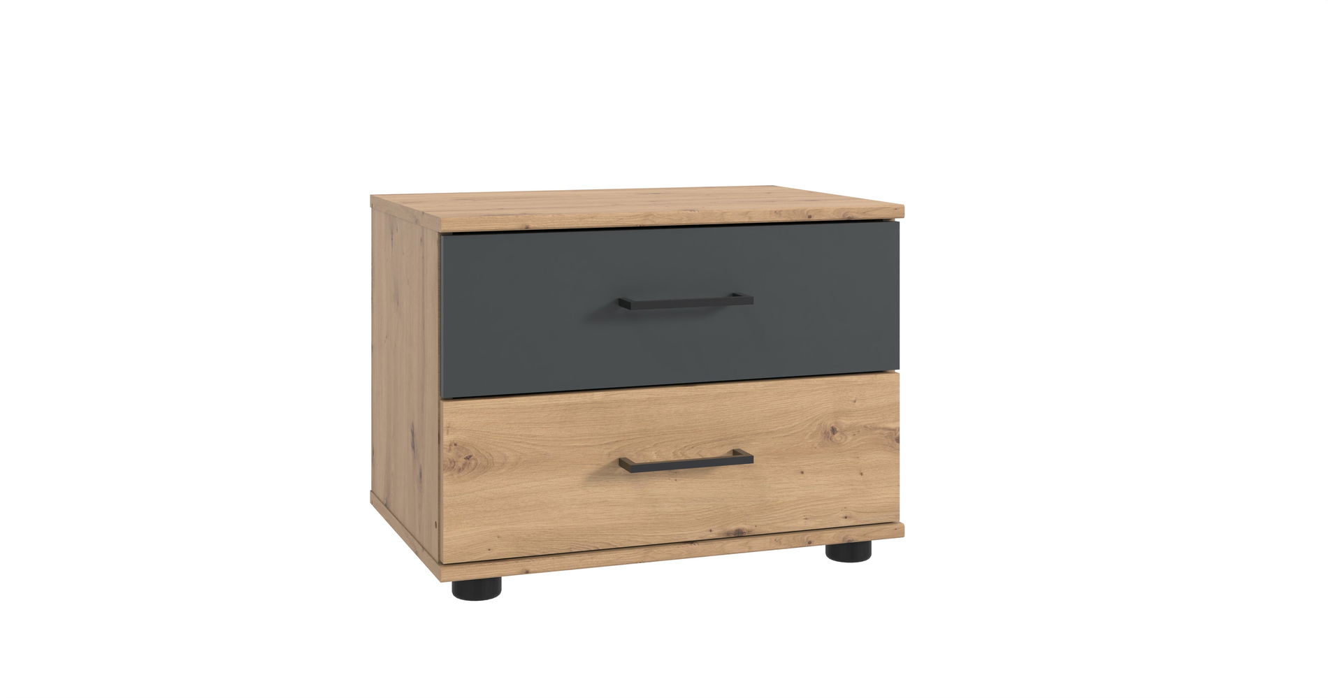 Wimex Tibet Nachtschrank 2S Artisan-Eiche-Nachbildung/Grafit