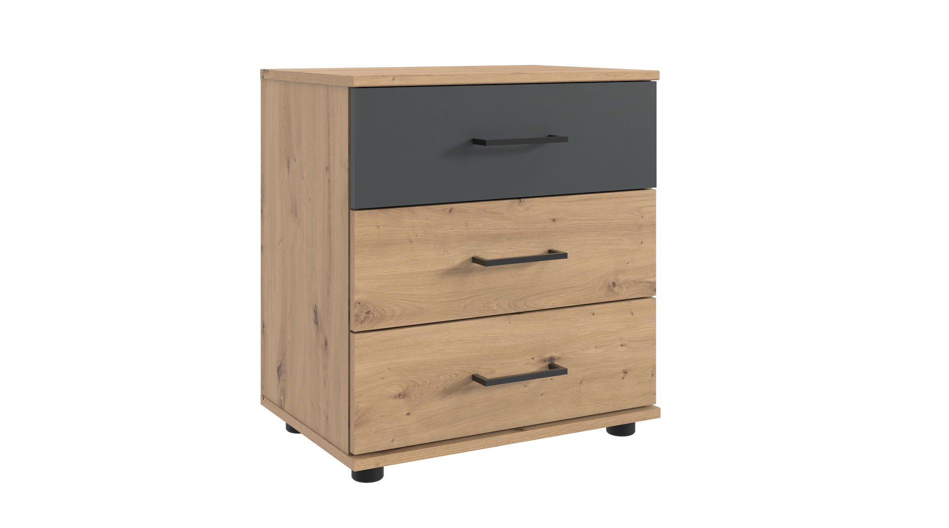 Wimex Tibet Nachtschrank 3S Artisan-Eiche-Nachbildung/Grafit