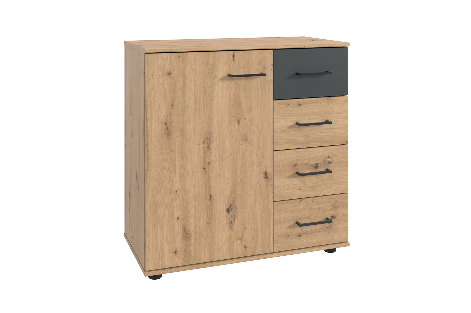 Wimex Tibet Kombikommode 1T 4S Artisan-Eiche-Nachbildung/Grafit