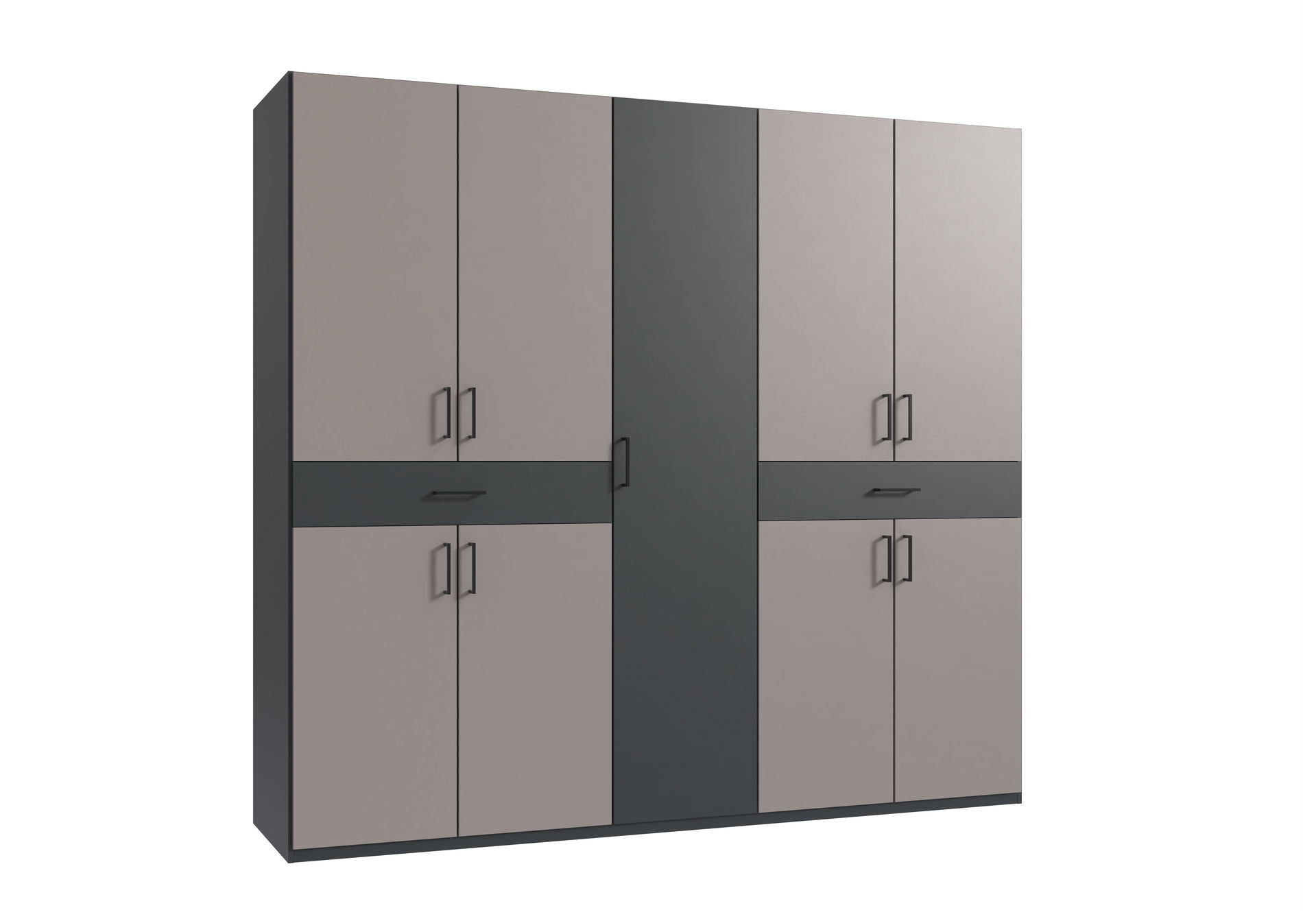 Wimex Tibet Kleiderschrank 225 cm Saharagrau/Grafit