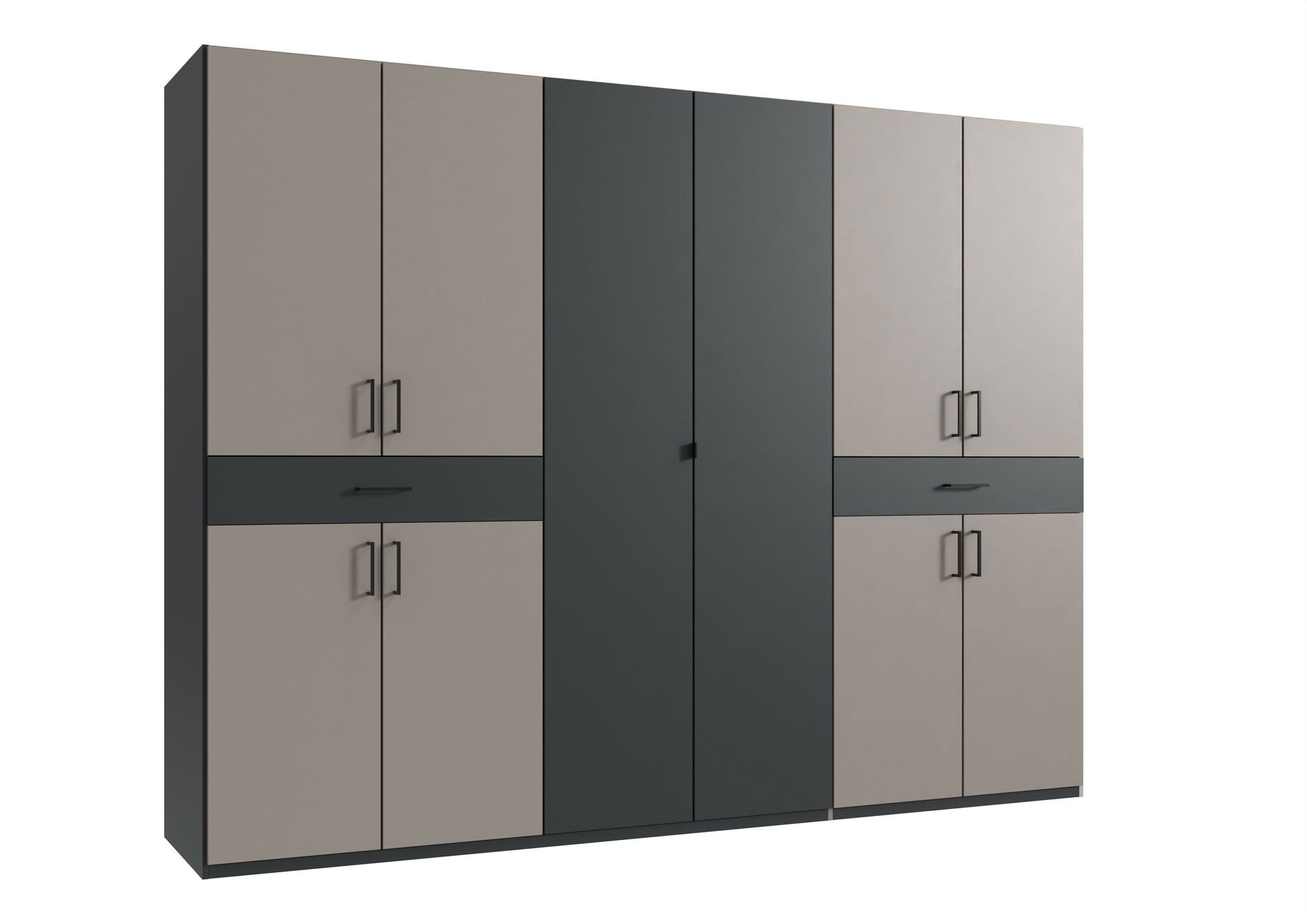 Wimex Tibet Kleiderschrank 270 cm Saharagrau/Grafit