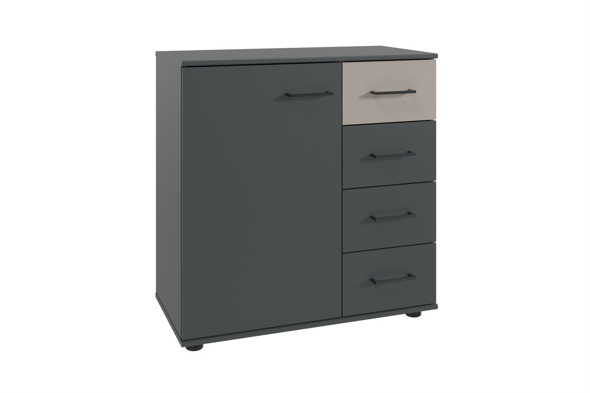 Wimex Tibet Kombikommode 1T 4S Saharagrau/Grafit
