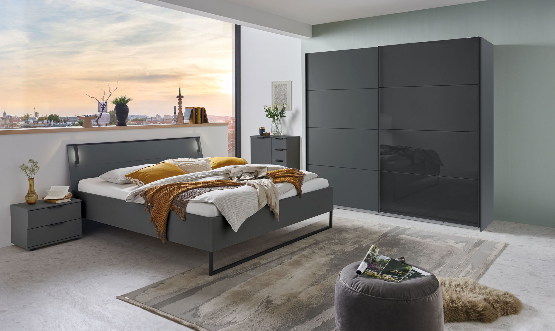 Wimex Tilburg Schlafzimmer 180 cm Grafit