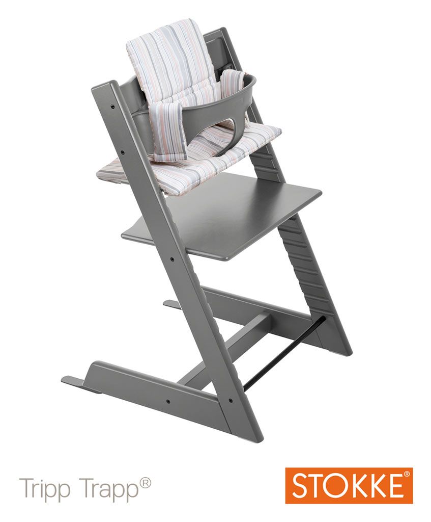 Stokke® Tripp Trapp® Baby Set™ & Kissen Storm grey  ( Sitzkissen: mit Sitzkissen, Farbe Nordic Grey OCS / 100366)