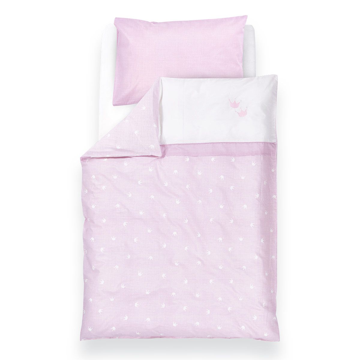 Träumeland Krone rosa Bettwäsche 80x80