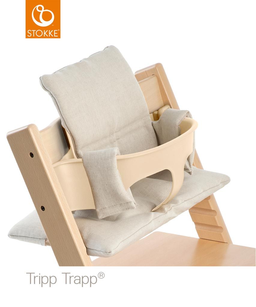 Stokke® Tripp Trapp®, Baby Set™ & Kissen Natur  ( Sitzkissen: mit Sitzkissen, Farbe Star Silver / 100370)