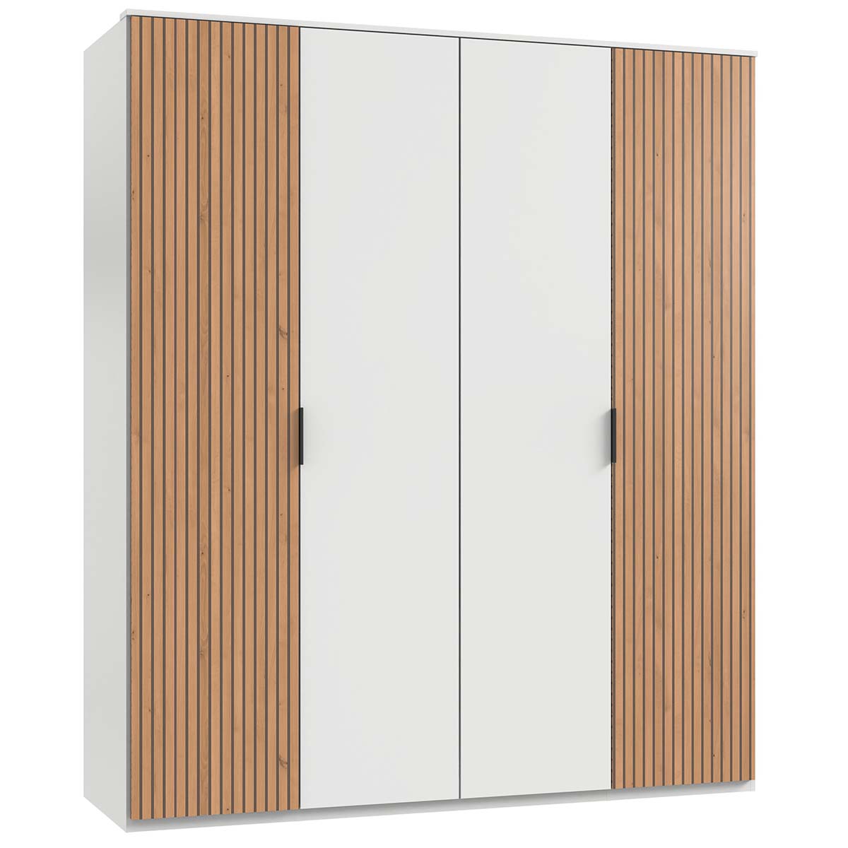 Wimex Tunis Kleiderschrank mit Kranz 180 cm Weiß/Artisan-Eiche Dekor
