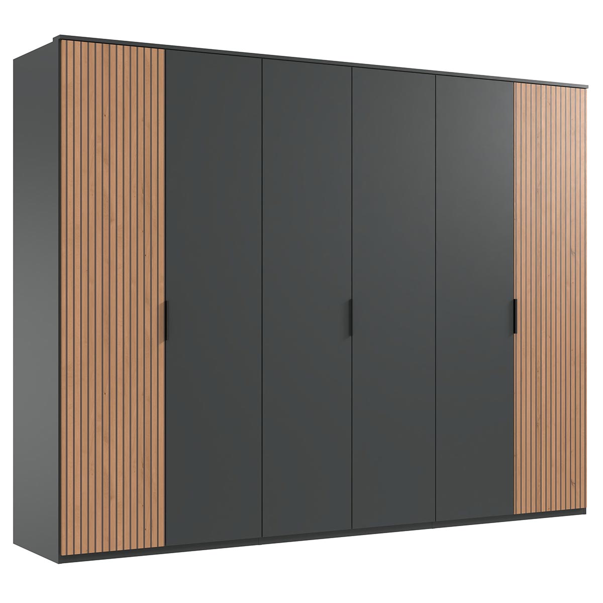 Wimex Tunis Kleiderschrank mit Kranz 270 cm Graphit/Artisan-Eiche Dekor