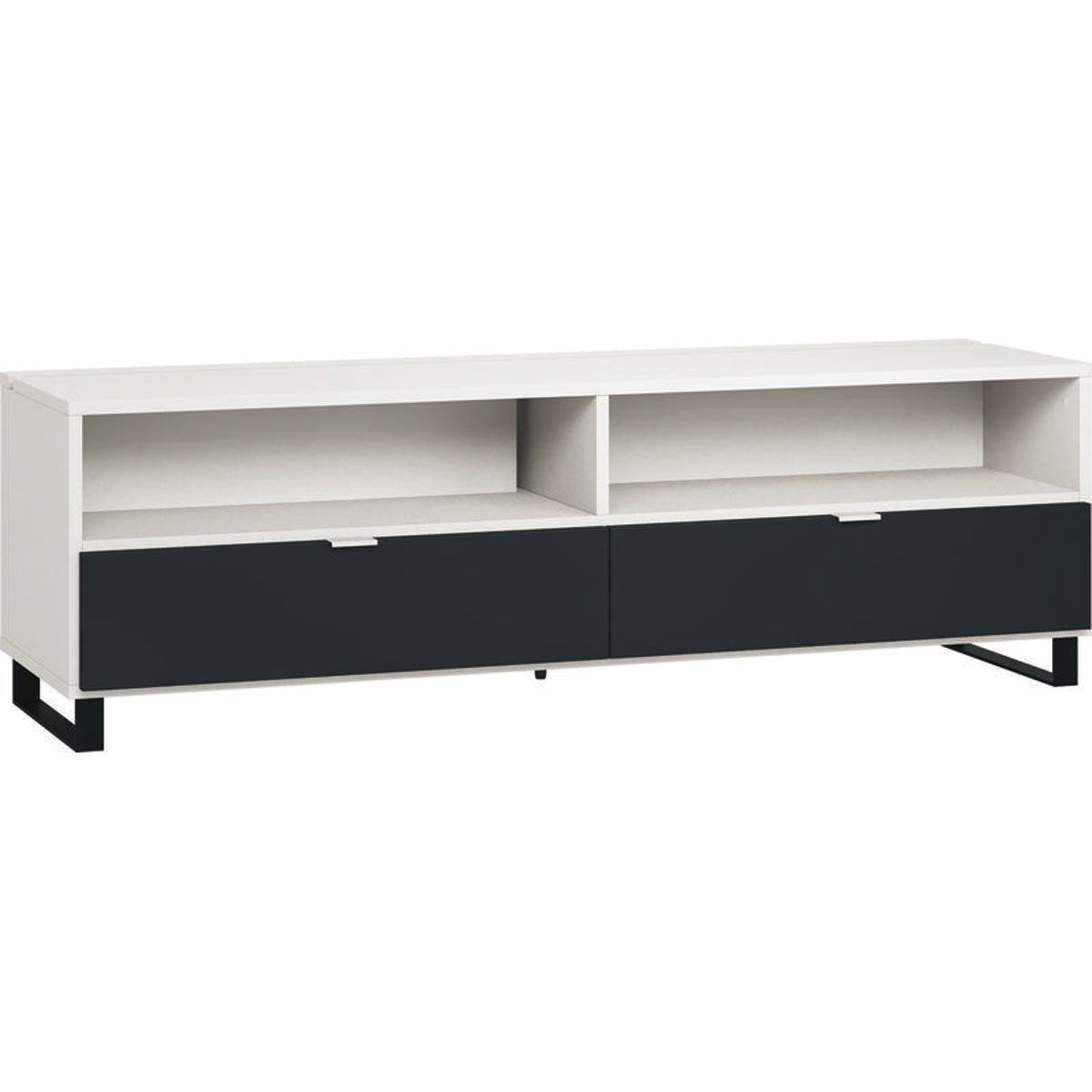 VOX Simple TV-Unterschrank 180 mit funktionaler Lamelle | Farbe wählbar (schwarz, Fußbögen 2er-Set 41,5 schwarz (4015568), schwarz, Griff (2Stk.) schwarz (4015534))
