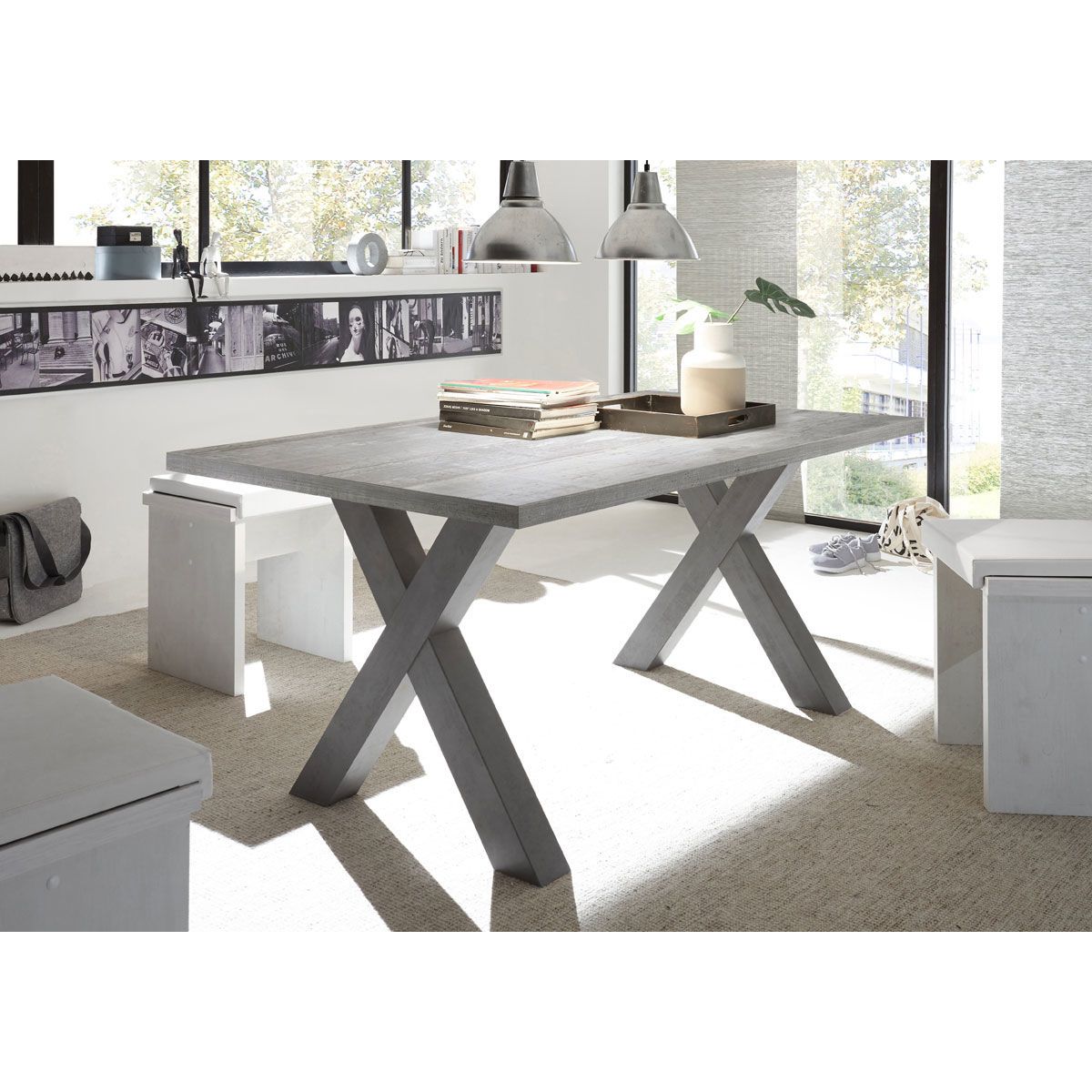 Mäusbacher The Big System Esstisch 180x90 cm Farbe + Gestell wählbar | mit gerader Kante