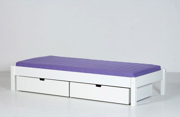 Manis-h Einzelbett ULL 90x200 cm einfarbig incl. Bettkästen & Lattenrost - 22 Farben wählbar