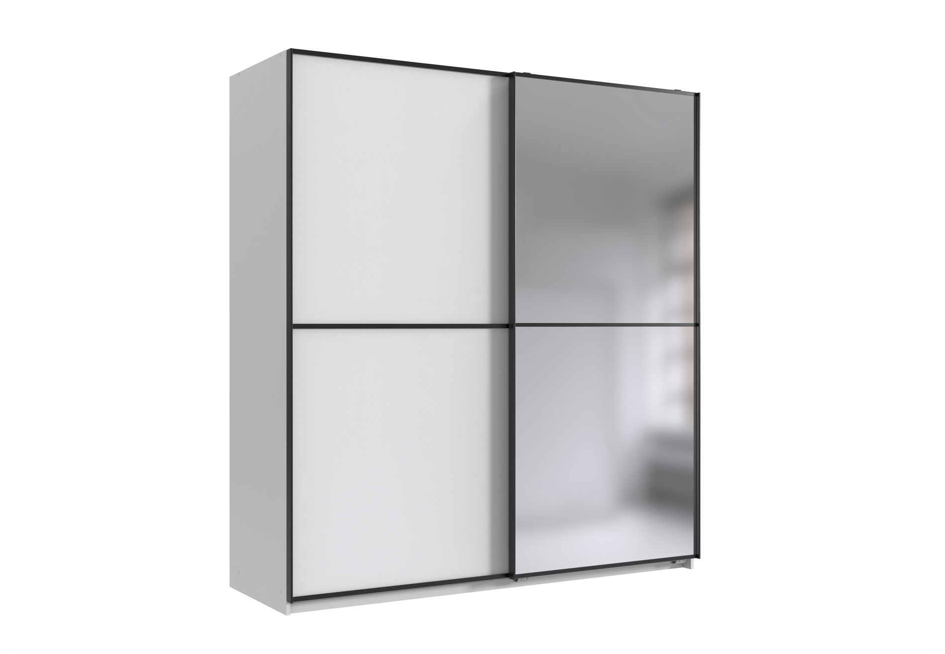Wimex Ulm Schwebetürenschrank 180 cm 1 Spiegel Weiß/Schwarz