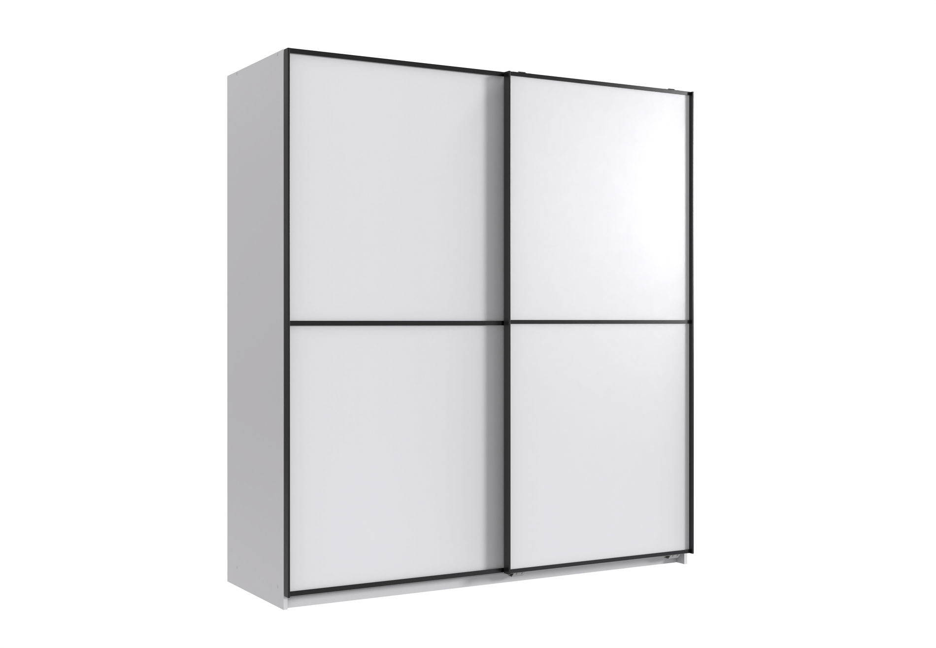 Wimex Ulm Schwebetürenschrank 135 cm Weiß/Schwarz