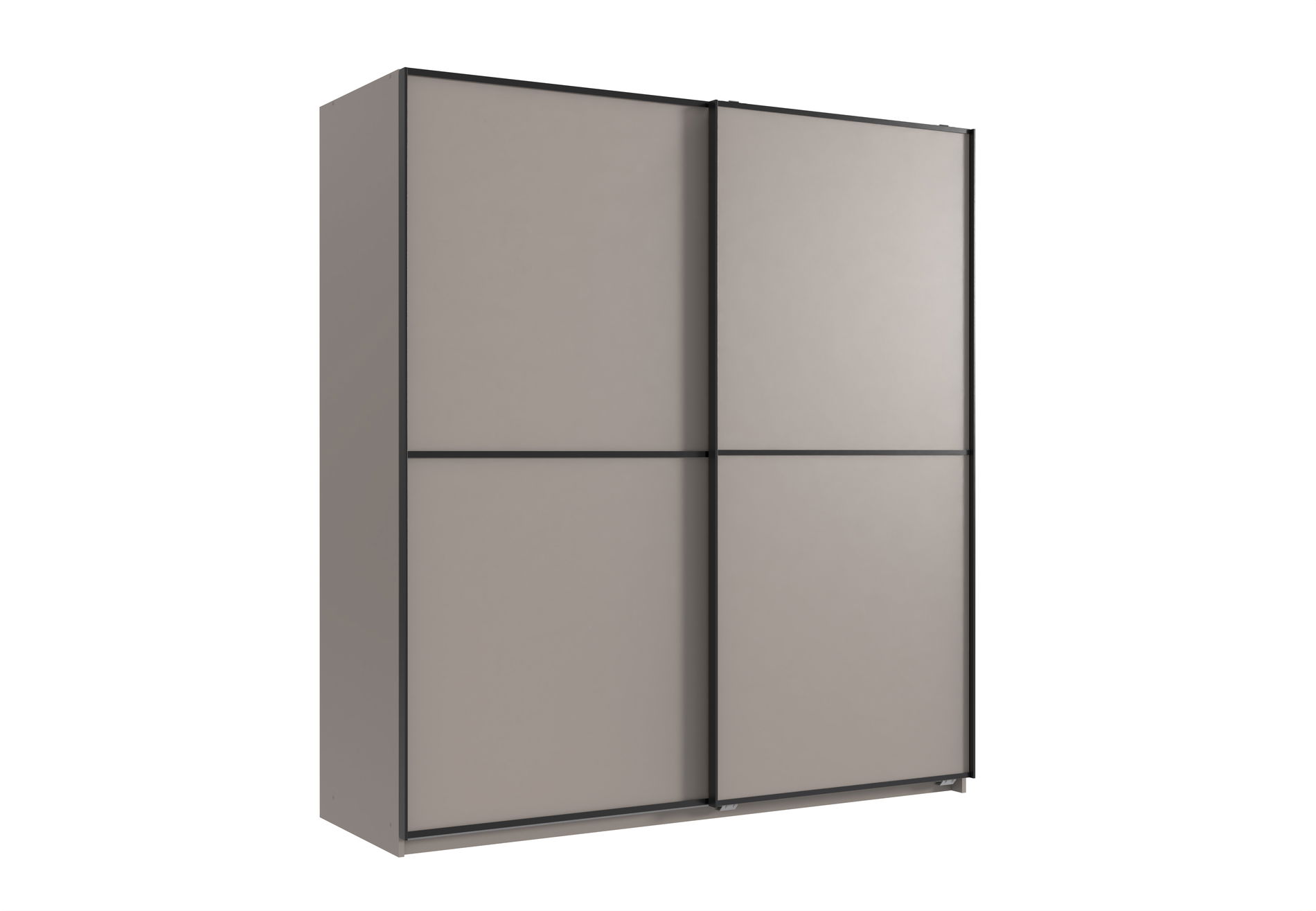 Wimex Ulm Schwebetürenschrank 180 cm Saharagrau/Schwarz