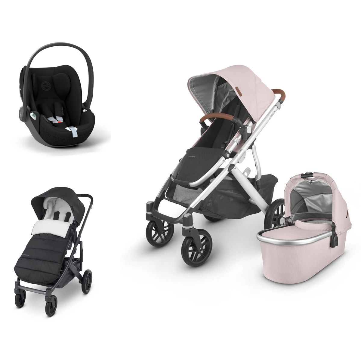 UPPAbaby Vista V2 Kinderwagen-Bundle Alice dusty pink | mit Babyschale & Fußsack