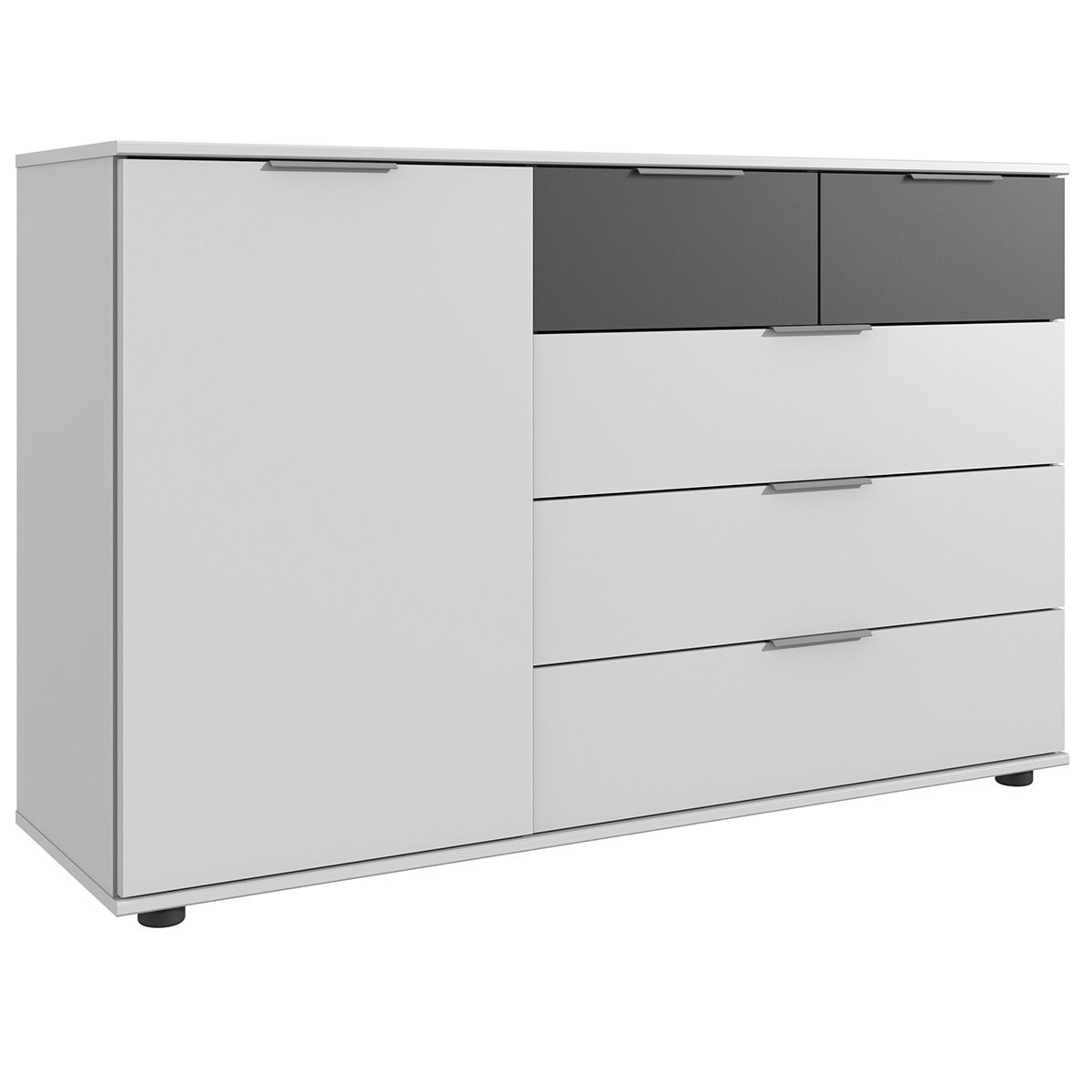 Wimex Valencia Kombikommode 1T 5S Weiß/Graphit