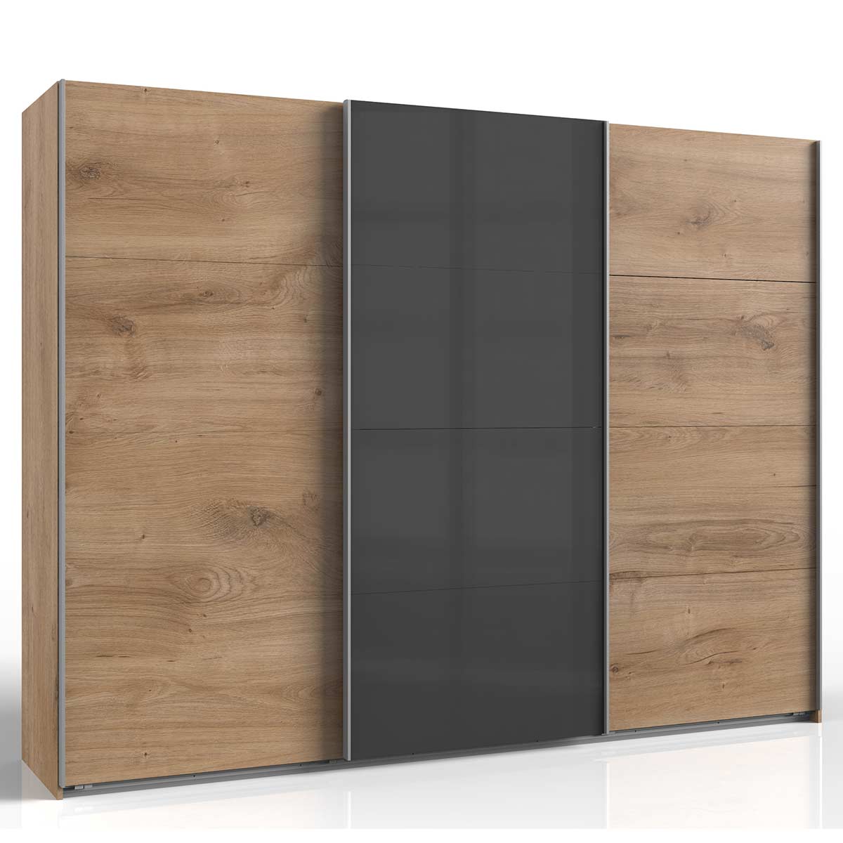 Wimex Valencia Schwebetürenschrank 270 cm Plankeneiche Dekor/Graphit