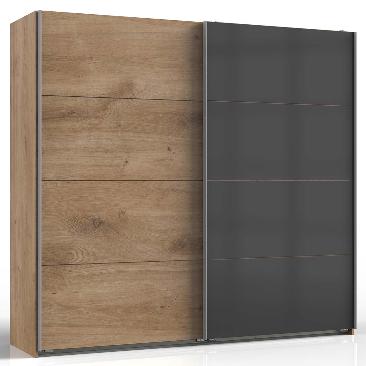 Wimex Valencia Schwebetürenschrank 225 cm Plankeneiche Dekor/Graphit