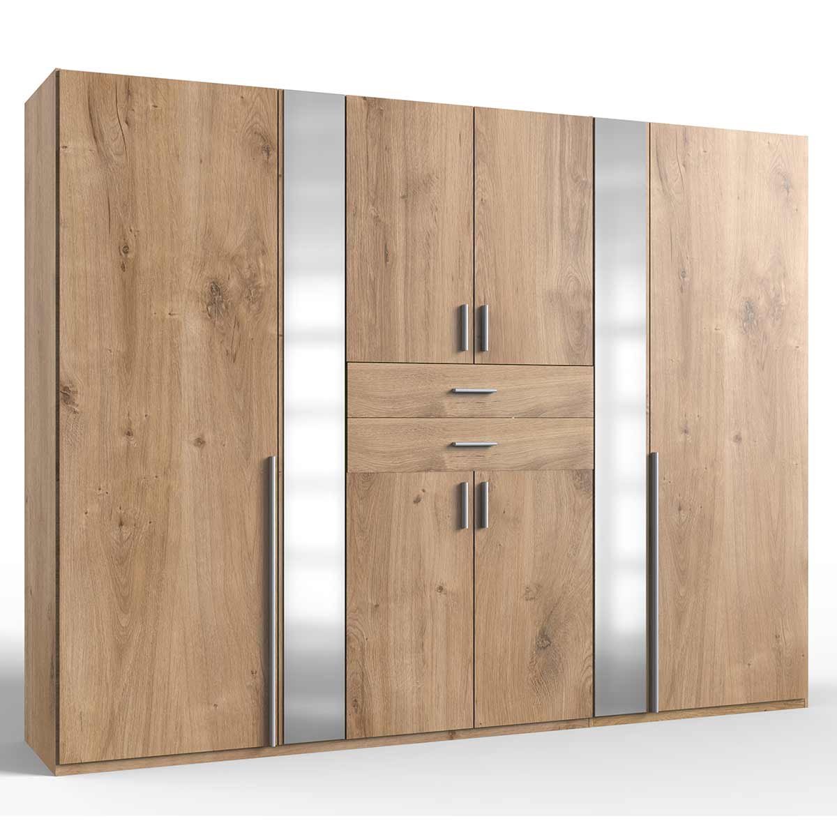 Wimex Vanea Kleiderschrank 2 Spiegel 270 cm Plankeneiche Dekor