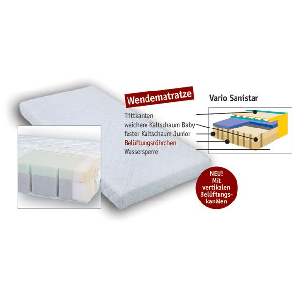 Artländer ARO Duo Sanistar Matratze 60 x 120 cm Aloe Vera Baumwoll-Frottee Bezug