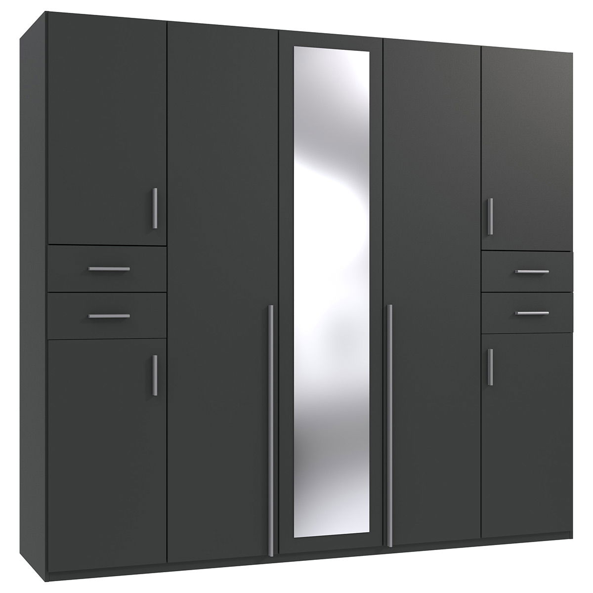 Wimex Vegas Kleiderschrank 1 Spiegel 225 cm Graphit