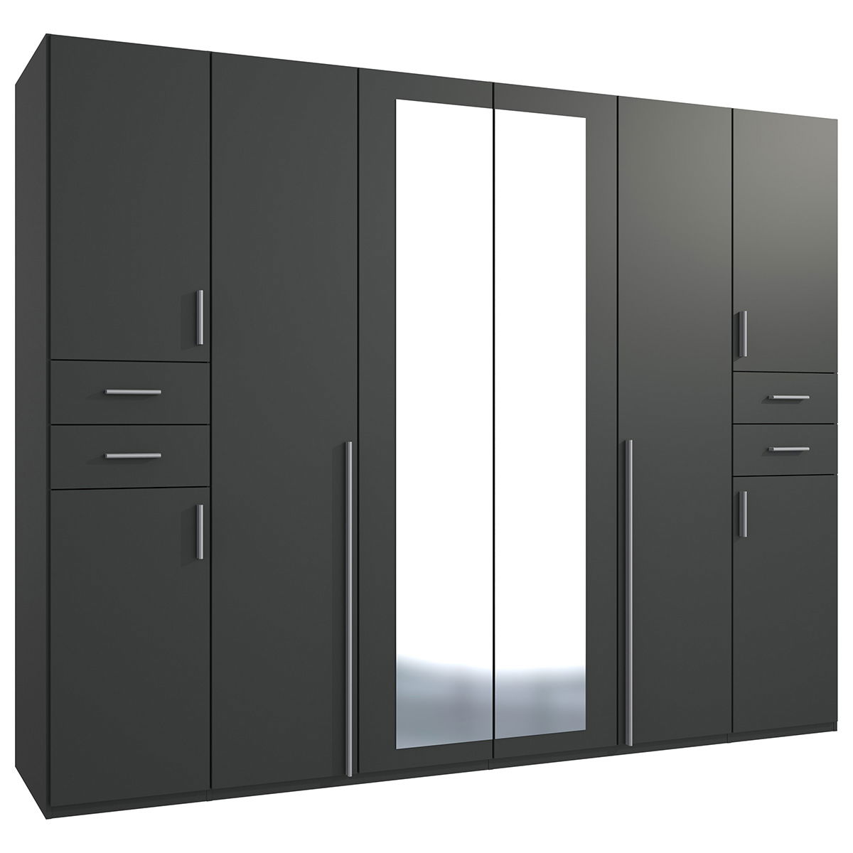 Wimex Vegas Kleiderschrank 2 Spiegel 270 cm Graphit