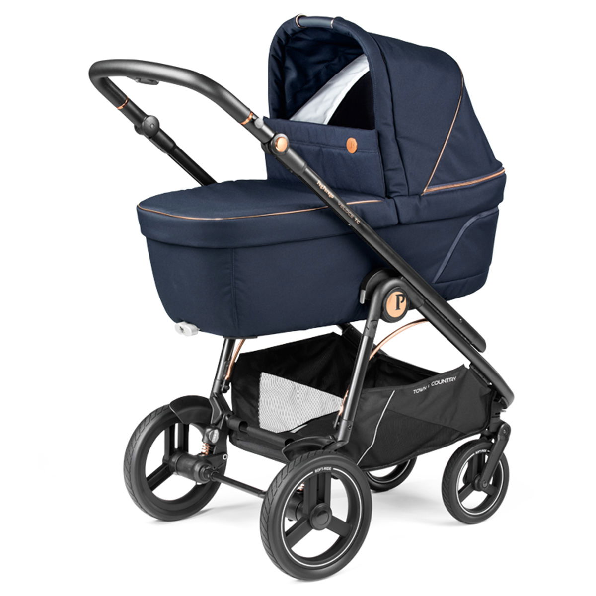 Peg Perego Veloce TC Kinderwagen Blue Shine inkl. Culla Belvedere Babywanne