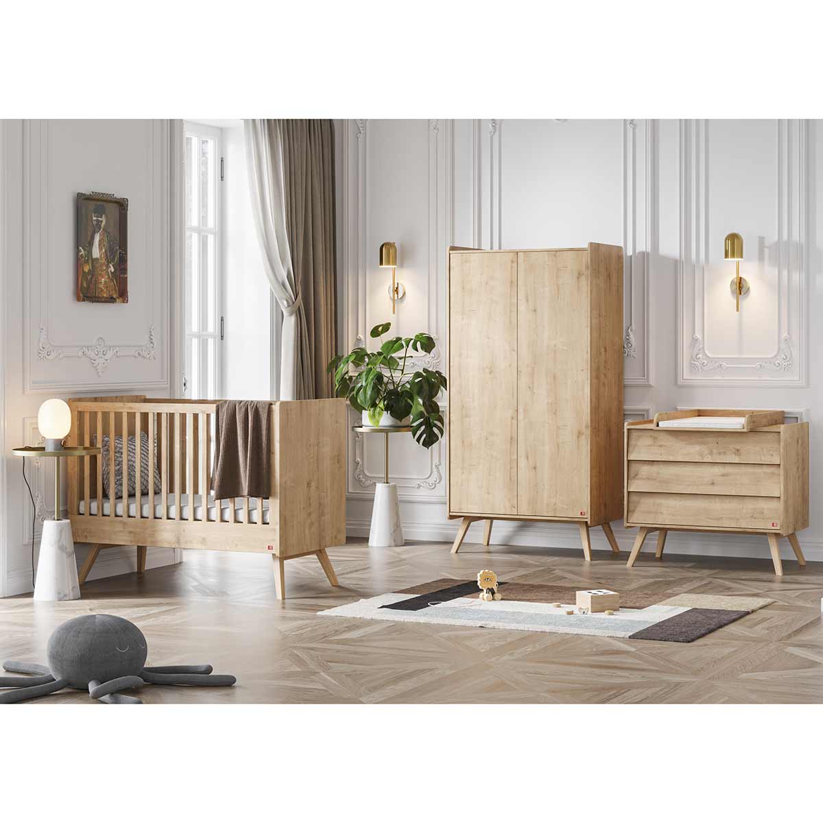 VOX Vintage Kinderzimmer eiche Frontfarbe wählbar