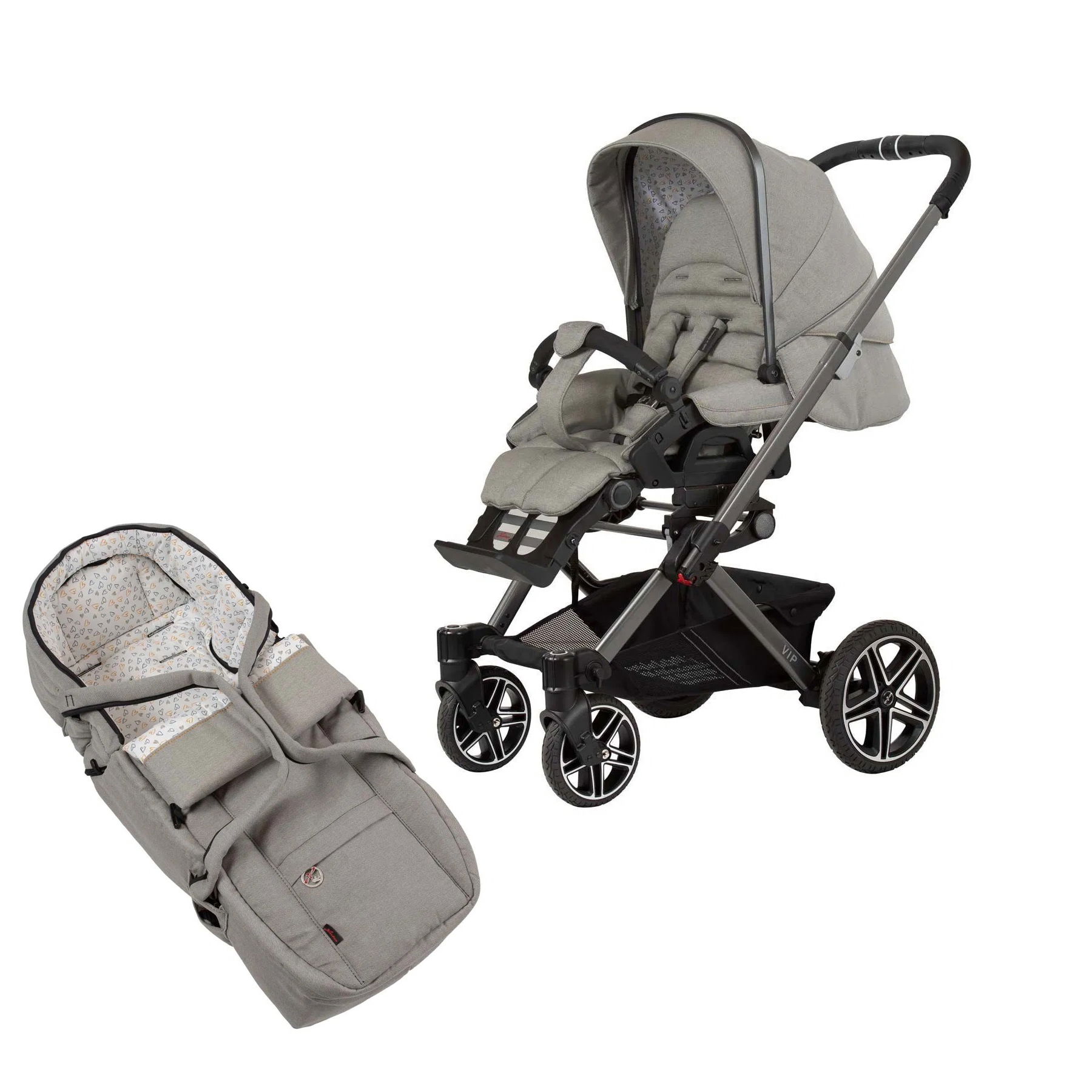 Hartan VIP GTS Kinderwagen mit Softtasche Modell 2022 Design Yellow Hearts