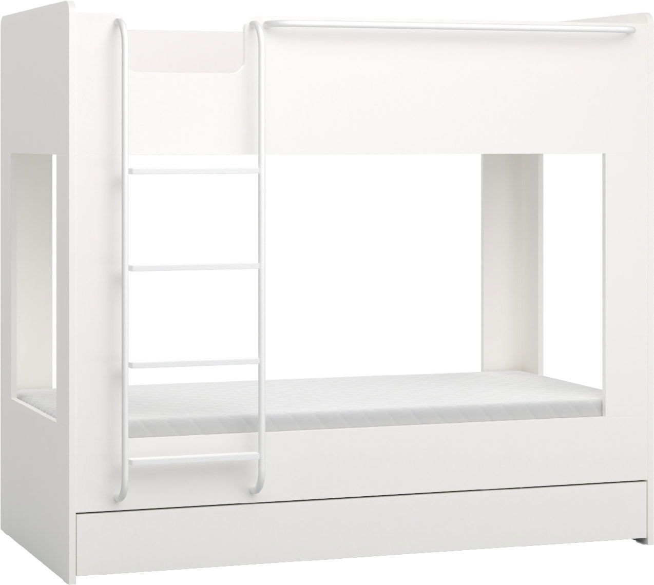 Vox RELI - Etagenbett ohne Lattenrost, Treppe links, 90x200cm / Alabasterweiß