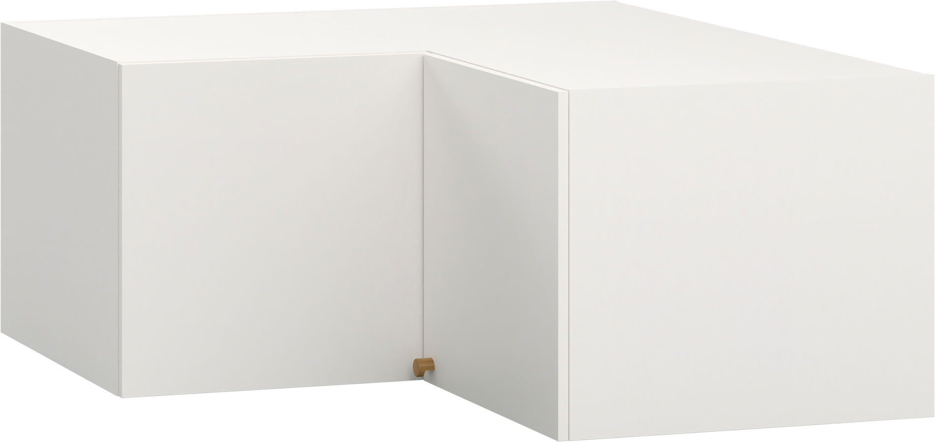 Vox RELI - Aufsatzschrank für Eckkleiderschrank mit Eichenholzgriff- Alabaster Weiß