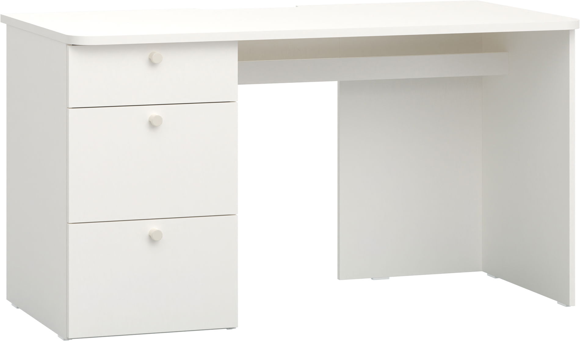 Vox RELI - Schreibtisch 140cm mit Griff und Schubladen links / Alabasterweiß