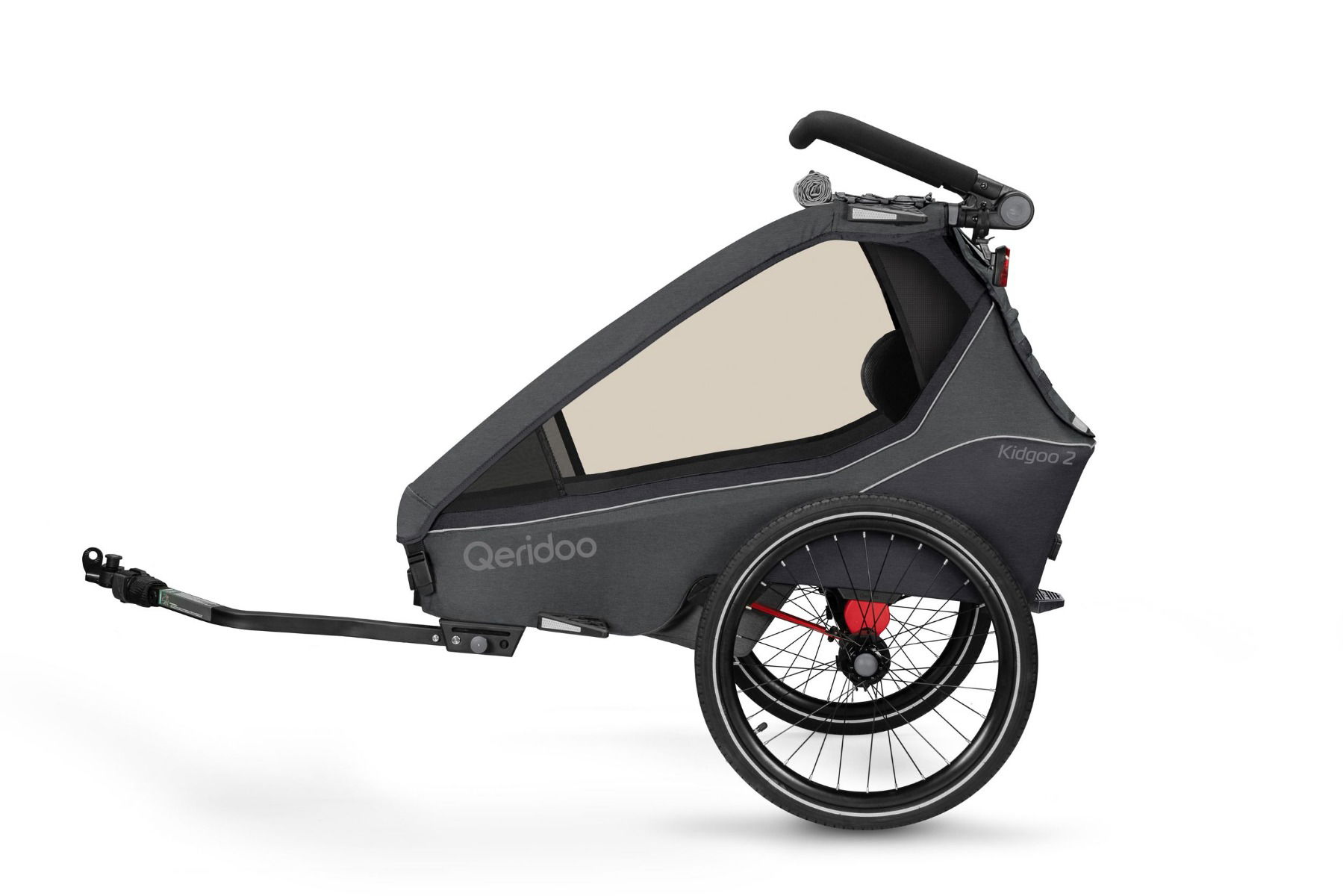 Qeridoo Kidgoo 2 Fahrradanhänger Steel Grey mit Joggerfunktion 2023