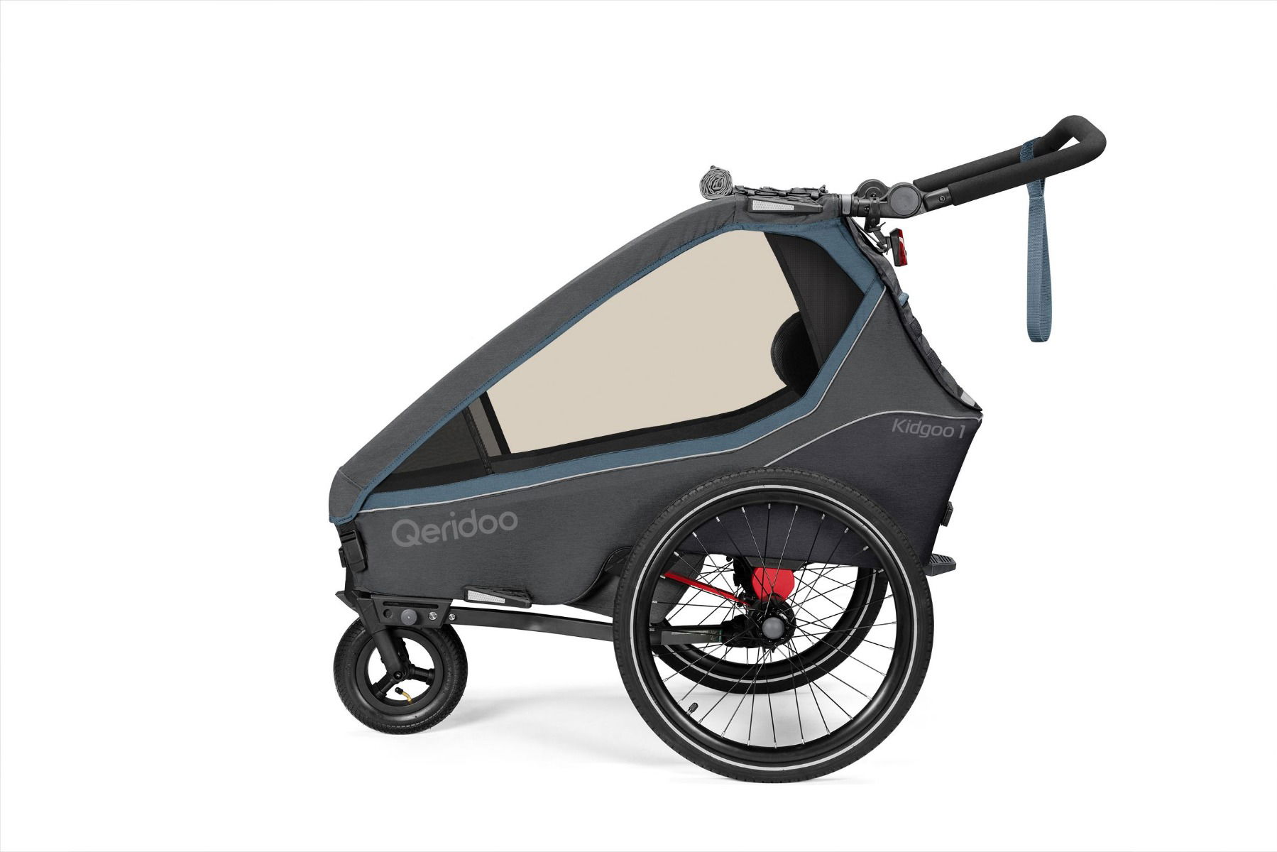 Qeridoo Kidgoo 1 Fahrradanhänger Navy Blue mit Joggerfunktion 2023