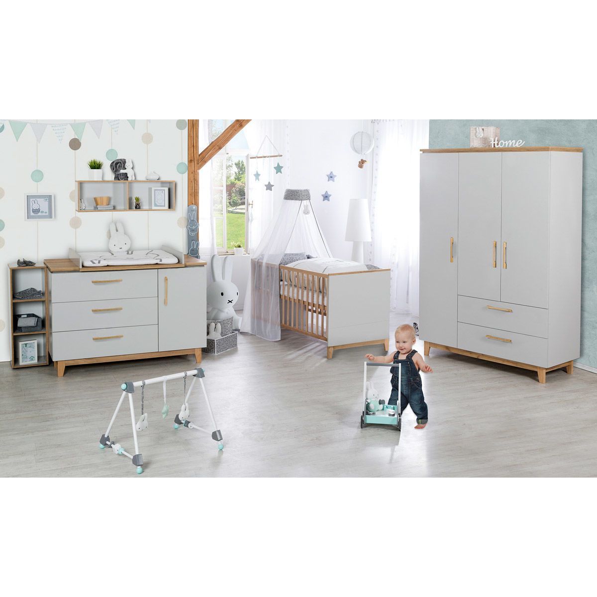 Roba Caro Kinderzimmer schrankbreite Wickelkommode 3-türiger Schrank