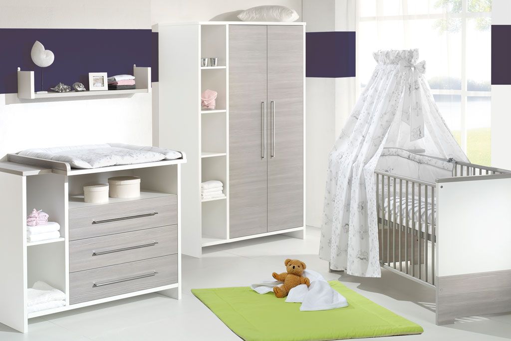 Schardt Eco silber Kinderzimmer inkl. Umbauseiten mit zweitürigem Schrank