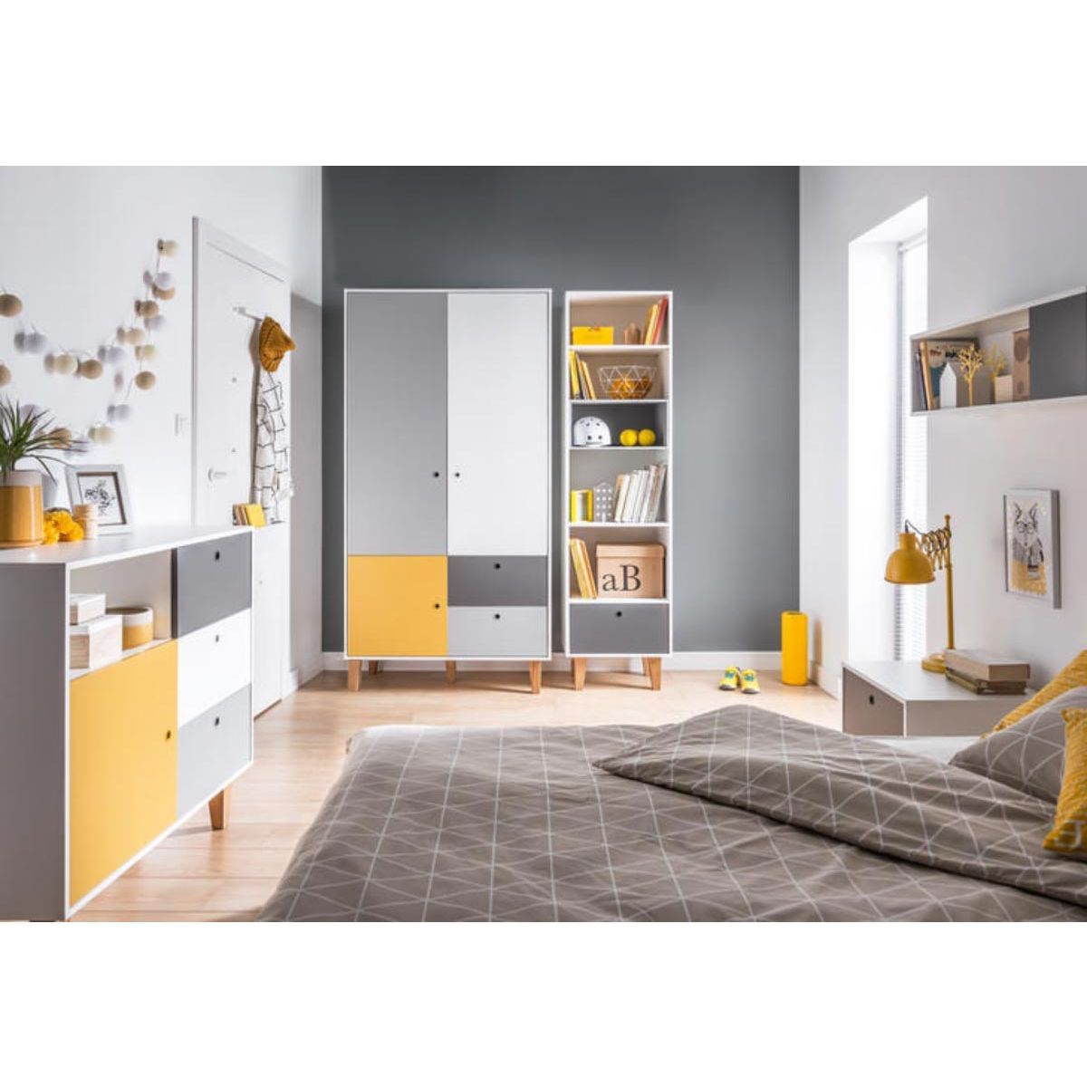 VOX Concept Jugendzimmer 2türig saffron white/grey/graphite