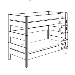 Etagenbett 160-Leiter-gerade