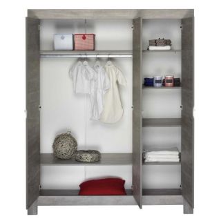 Nordic Driftwood Weiss Kleiderschrank dreituerig