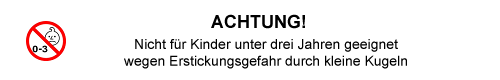 Nicht geeignet für Kinder unter 3 Jahren.